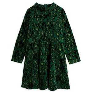 Mini Rodini green leopard dress 2-3years